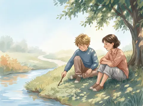 Soft poetic children's book illustration with watercolor and gouache textures.Cl - AI生成图片 1