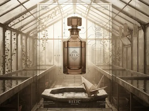 An ultra-luxury fragrance campaign poster for a fictional scent relic, centered - AI生成图片 1