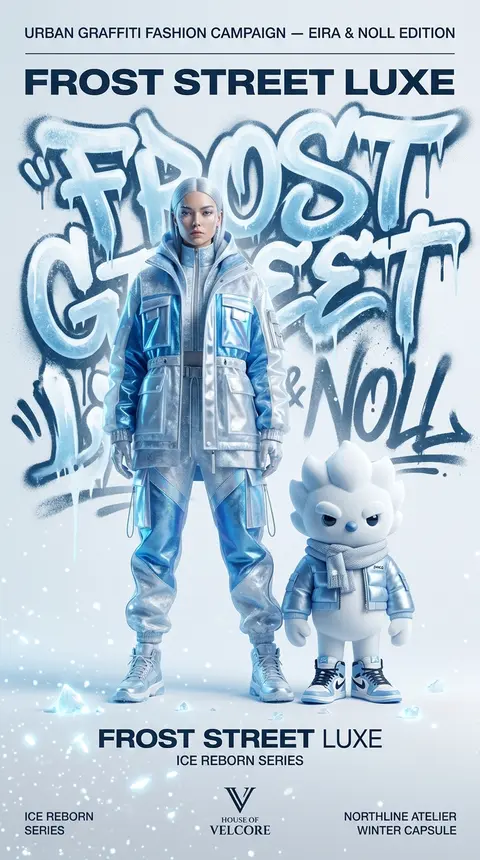 URBAN GRAFFITI FASHION CAMPAIGN — EIRA & NOLL EDITION Premium streetwear fashio - AI生成图片 1