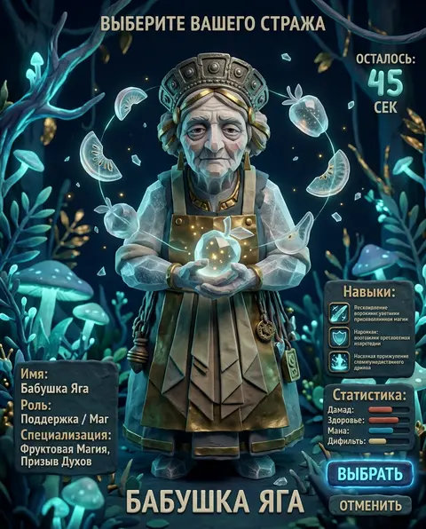 Экран выбора героя MOBA, выполненный на русском языке, в эстетике пластилиновой - AI生成图片 2