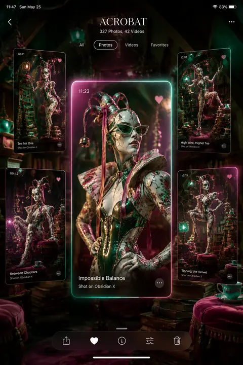Square frame, double-exposure fashion editorial staged as a luxury phone gallery - AI生成图片 2