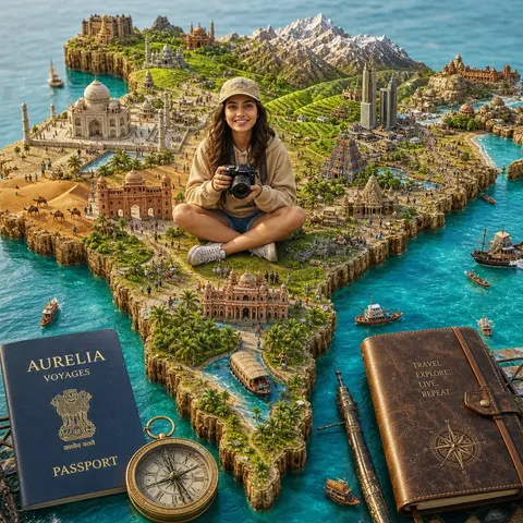 Highly detailed 3D miniature travel diorama of India shaped as a realistic raise - AI生成图片 2