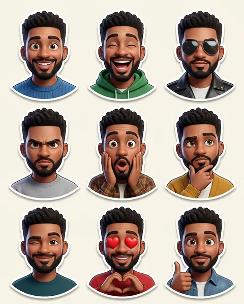 Create a premium Pixar-style 3D character sticker set that is clearly recognizab - AI生成图片 1