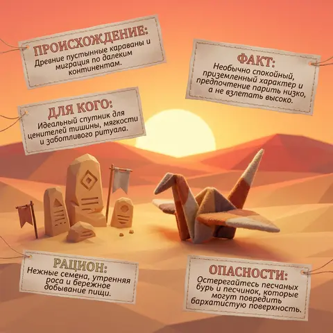 Low-poly 3D render of a living origami paper crane reimagined as a tiny desert n - AI生成图片 2