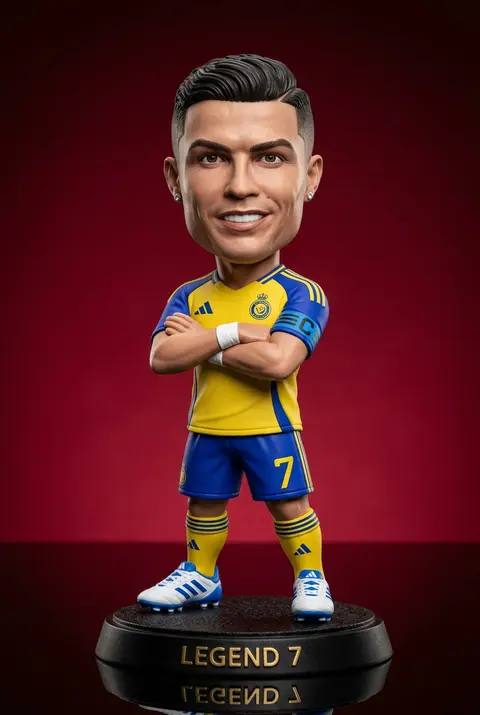 Hyper-detailed 3D designer-toy portrait of a legendary football icon inspired by - AI生成图片 3