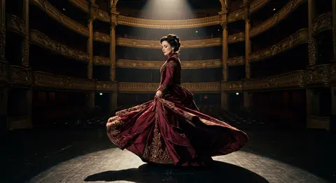 Ultra-realistic cinematic fashion photography of elegant fictional stage icon Vi - AI生成图片 2