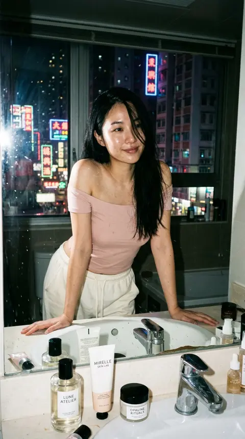 Ultra-realistic candid film photography portrait of Selene Marrow leaning over a - AI生成图片 1