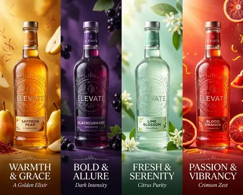 Ultra-premium horizontal 4-panel beverage campaign, four identical vertical pane - AI生成图片 2