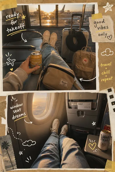 A dreamy scrapbook-style POV travel photo series capturing the golden-hour magic - AI生成图片 3