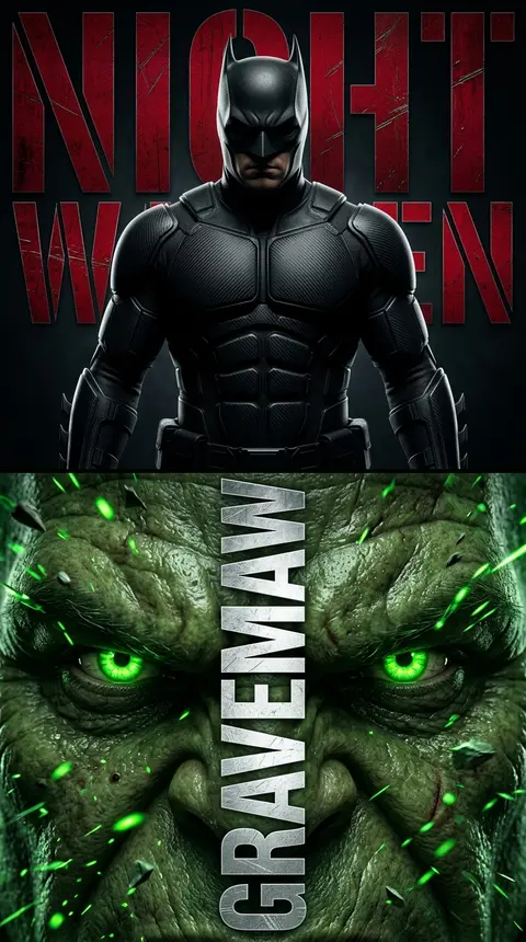 A cinematic vertical poster split into two intense panels: in the foreground, th - AI生成图片 1