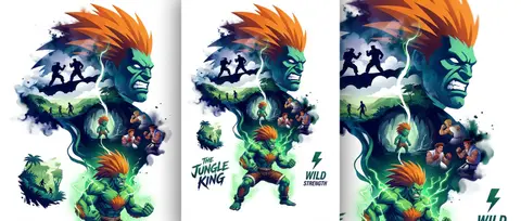Create a propaganda poster themed around the character “BLANKA” with a consisten - AI生成图片 1
