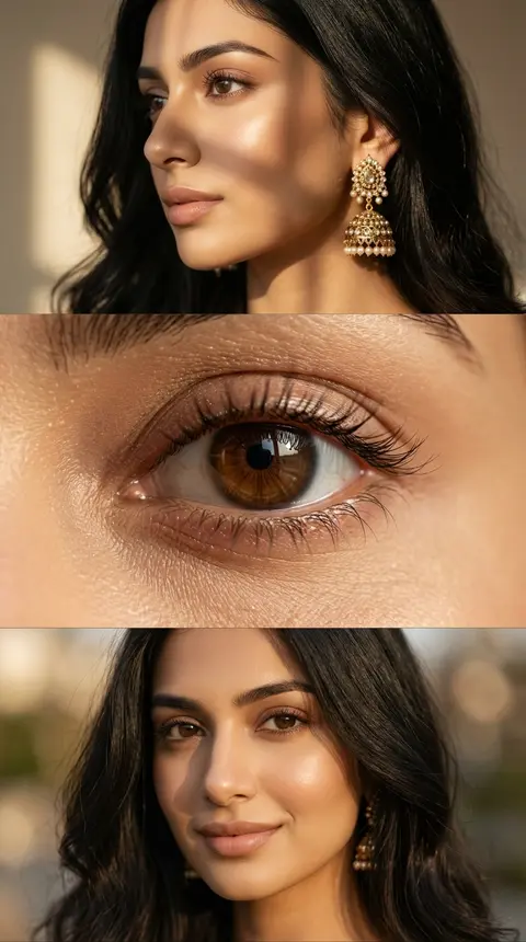 Luxurious cinematic feminine beauty collage in three elegant horizontal panels, - AI生成图片 2