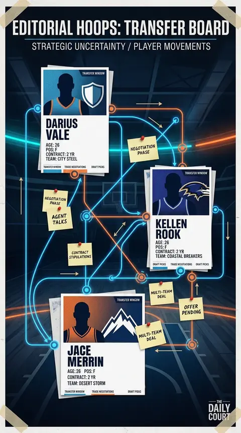 Editorial hoops transfer-board poster featuring abstract uniform cards for ficti - AI生成图片 1