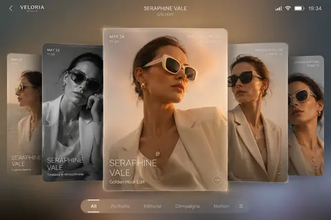 Aspect ratio 1:1, ultra-modern fashion editorial presented as the gallery interf - AI生成图片 1