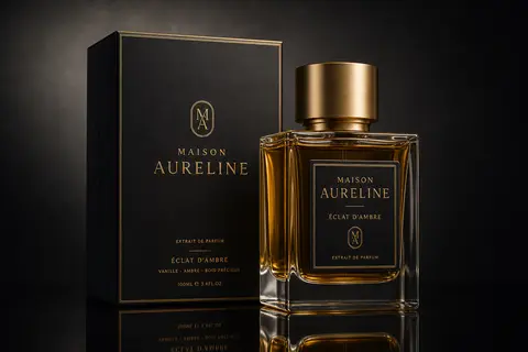 Luxury fragrance product photography in a dark cinematic studio, high-fashion ed - AI生成图片 2
