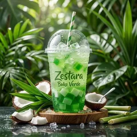 Ultra-realistic commercial product photography of a chilled emerald tropical dri - AI生成图片 3