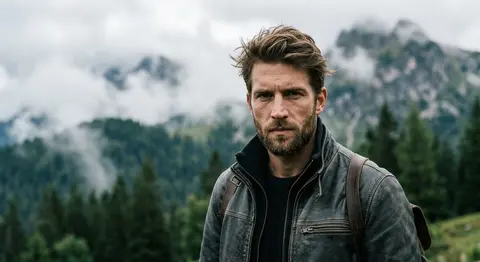Hyper-realistic cinematic portrait of Rowan Vale, a fictional alpine expedition - AI生成图片 2