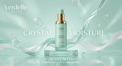 (Luxury skincare product advertisement), (cool mint-green pastel theme), premium - AI生成图片 2