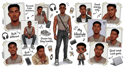 Create an ultra-detailed illustrated digital collage / character mood-board in a - AI生成图片 2