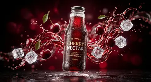 Create an ultra-realistic 3D commercial-style hero shot of a premium cherry nect - AI生成图片 2