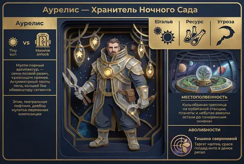 Персонажная карточка для семейной MOBA: величественный небесный садовник, ухажив - AI生成图片 2