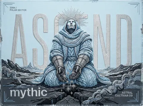Monumental embroidered textile poster, vertical 4:5 composition: a cosmic hortic - AI生成图片 1