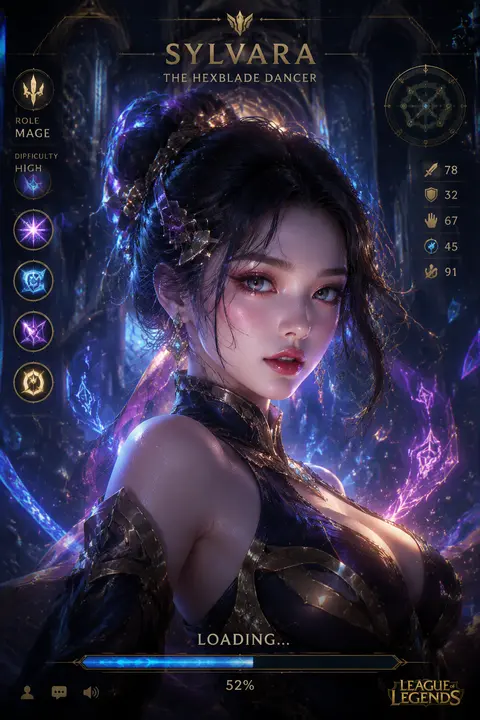 Cinematic League of Legends champion loading screen, ultra-realistic AAA game me - AI生成图片 2