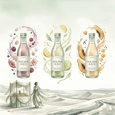 A dreamlike watercolor storybook illustration of a serene fruit vendor standing - AI生成图片 1