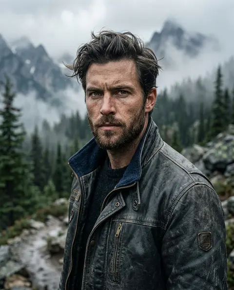 Hyper-realistic cinematic portrait of Rowan Vale, a fictional alpine expedition - AI生成图片 1