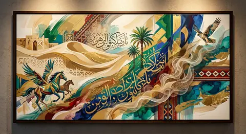 Saudi abstract illustration, contemporary Saudi art, abstract interpretation of - AI生成图片 1