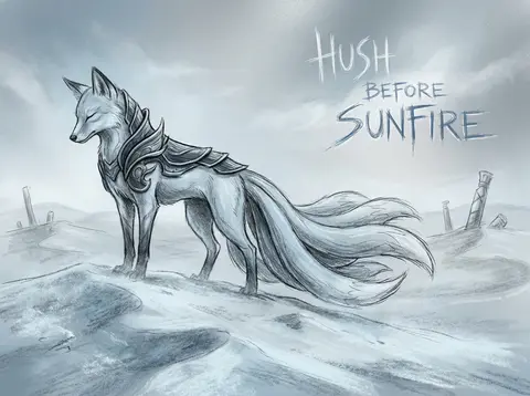 a mythical nine-tailed fox spirit standing in a wind-carved desert at dawn, side - AI生成图片 2