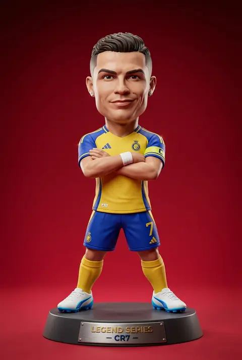 Hyper-detailed 3D designer-toy portrait of a legendary football icon inspired by - AI生成图片 2