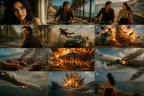 Cinematic action-drama storyboard sequence, ultra-photorealistic, anamorphic 2.3 - AI生成图片 3