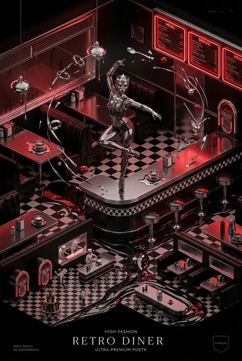 Ultra-premium advertising poster, isometric miniature scene, tense cinematic atm - AI生成图片 1