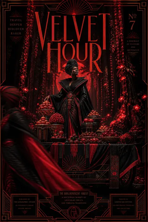 **VELVET HOUR** — 9:16 monumental haute-couture poster in the style of an art de - AI生成图片 3