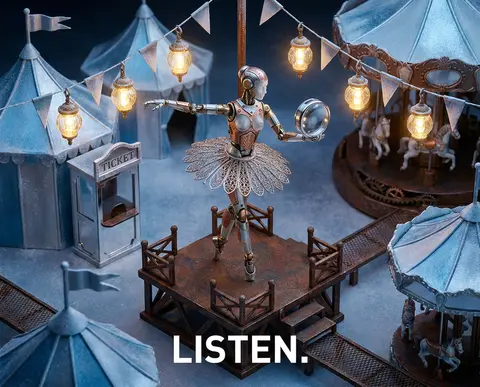 Premium editorial campaign, isometric miniature scene of a robotic ballet dancer - AI生成图片 1