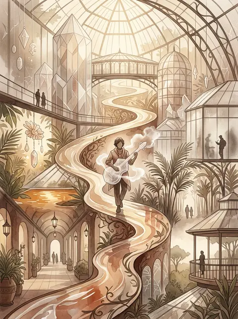 9:16 vertical travel-poster illustration in a watercolor storybook style, center - AI生成图片 2