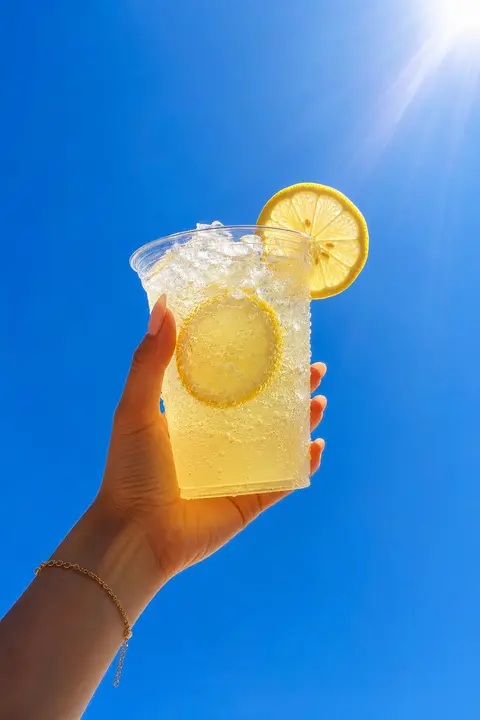 The photo shows a bright summer shot taken from bottom to top against a clear, i - AI生成图片 2