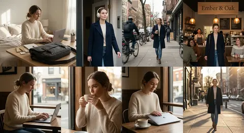 cinematic 8-photo storytelling collage featuring the same protagonist, Elara Wyn - AI生成图片 1