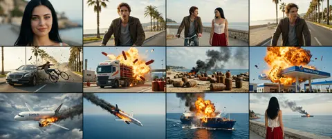 Cinematic action-drama storyboard sequence, ultra-photorealistic, anamorphic 2.3 - AI生成图片 1