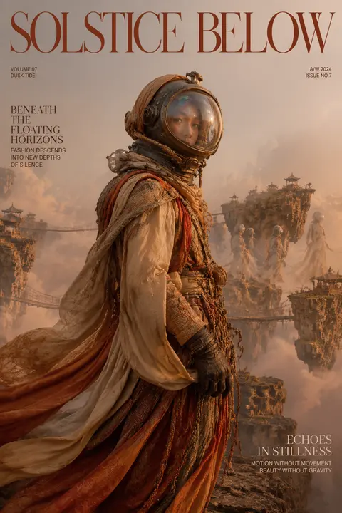 A hyper-detailed fashion cover portrait of a deep-sea diver poised on the edge o - AI生成图片 2