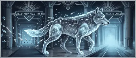 A colossal wolf formed from luminous star constellations strides along a deserte - AI生成图片 2
