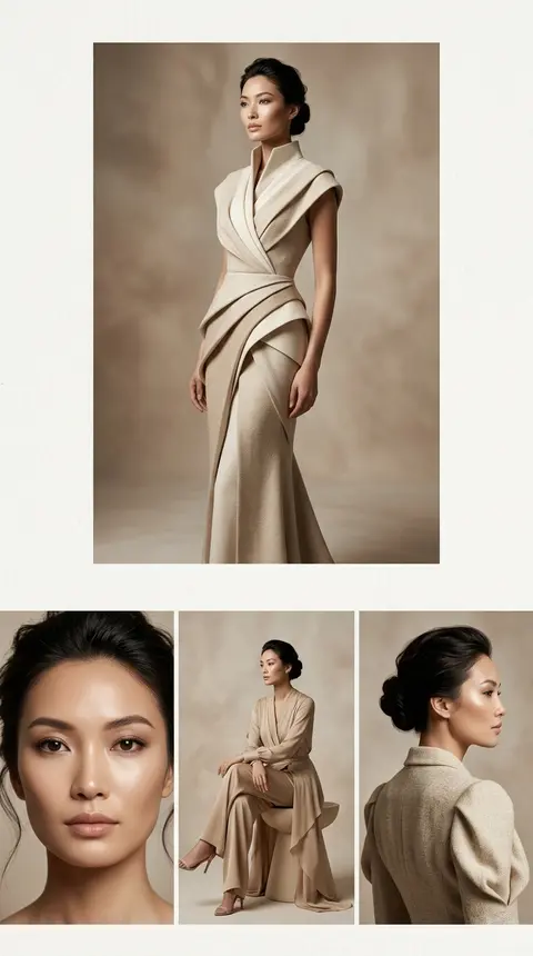 High-fashion editorial collage in a vertical magazine layout, featuring the fict - AI生成图片 4