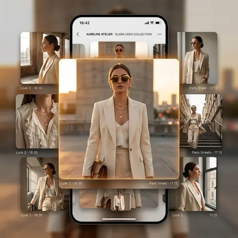 Aspect ratio 1:1, ultra-modern fashion editorial designed like a luxury smartpho - AI生成图片 3