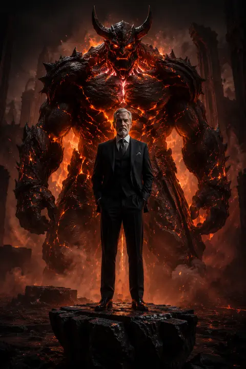 An elderly executive named Alaric Voss in a razor-tailored black suit stands sto - AI生成图片 2