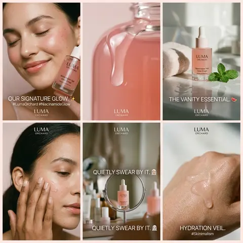 Ultra-premium AI beauty campaign for `Luma Orchard Watermelon Veil Niacinamide G - AI生成图片 2