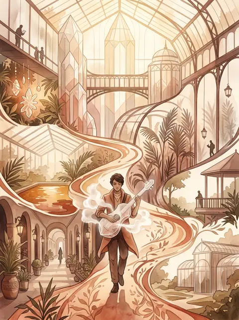 9:16 vertical travel-poster illustration in a watercolor storybook style, center - AI生成图片 4