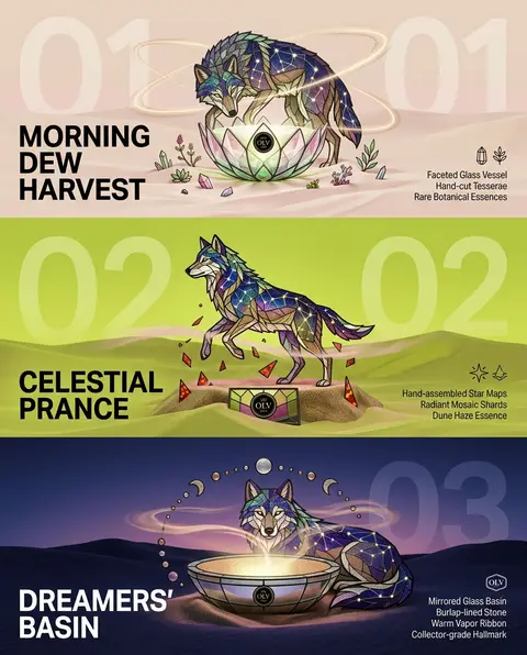 Whimsical luxury campaign poster reimagined as a vertical triptych stained-glass - AI生成图片 2