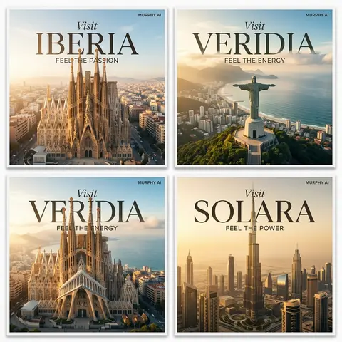 Cinematic luxury tourism poster, Iberia, iconic view of the Celestia Basilica in - AI生成图片 2
