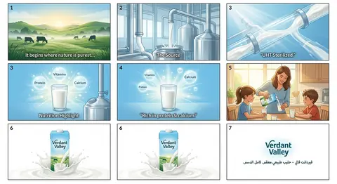 Storyboard Prompt: Verdant Valley Full-Fat UHT Milk (1L) Concept: “Pure from N - AI生成图片 3